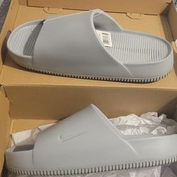 Nike Calm Slide Sandals Wolf Grey Color