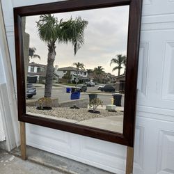 Dresser Mirror with Hard Wood Frame  Like new condition 