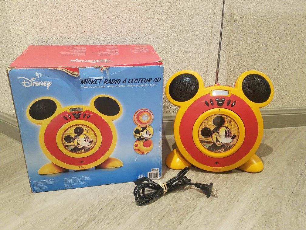 Disney Mickey Mouse CD Player and AM/FM Radio-In Original Box