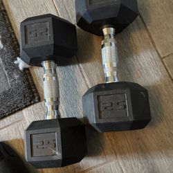 Pair Of 25 Lb Dumbbells 