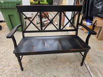 Black Wood Entry Bench
52"w