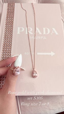 Rose Gold And Pink Diamond Necklace And Ring Set
