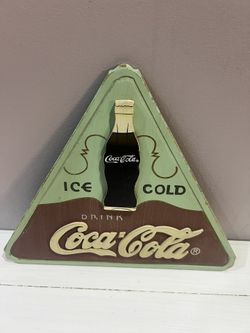 ICE COLD Drink COCA COLA Wood Wall Sign 3D Coke 12"  Reproduction