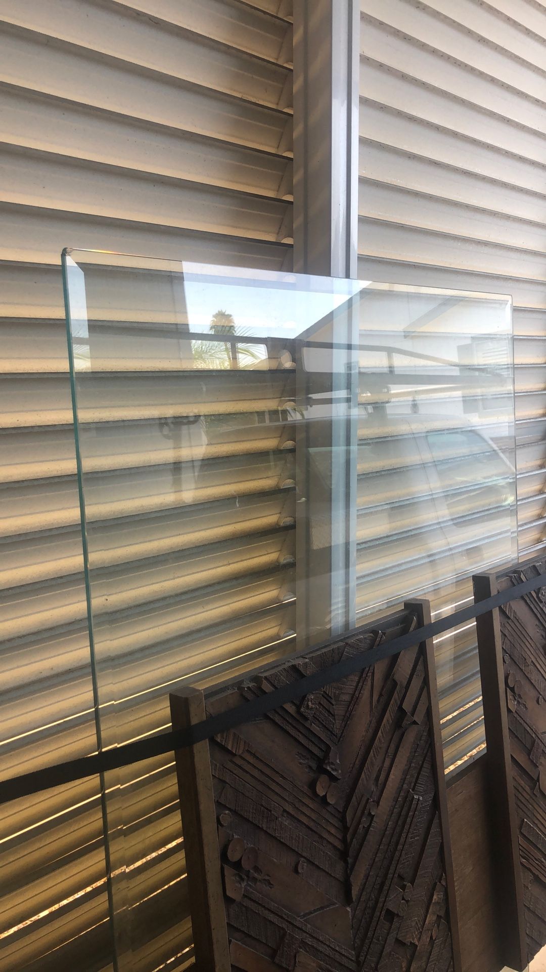 Glass Table Top. 1/2 Thick. 40”x 72”. Small Chip. Can Be Sanded Out. $100.