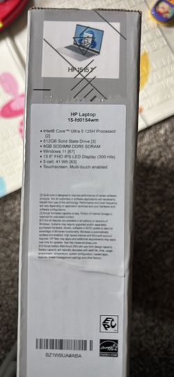 Brand New Sealed – HP 15.6" Touch Laptop, Core Ultra 5, 8GB/512GB, Windows 11