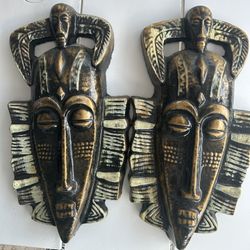 Two African Tribal Mask Made of Stone Handmades