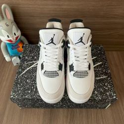 New Nike Air Jordan Men's Retro 4 Military Black White Gray AJ4