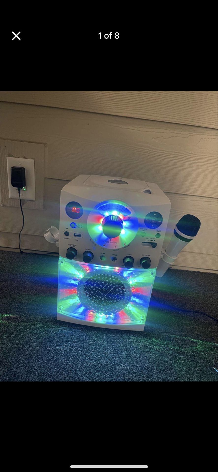 Karaoke System w/ LED Disco Lights, CD+G! D8
