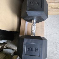 Brand New 80lb Rubber Hex Dumbbells 