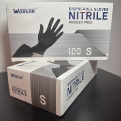 100 Guantes Desechables De Nitrilo Negros