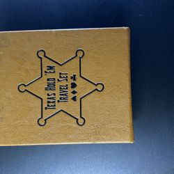 VINTAGE Accoutrements Texas Hold 'Em Travel Poker Set Cards Chips Western Case