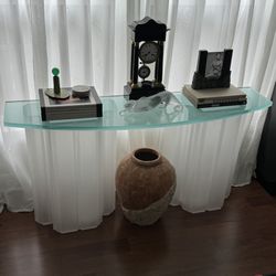 Vintage 80s Lucite & Glass Console Table