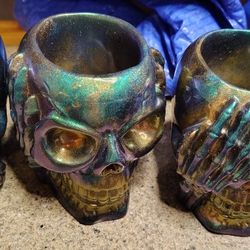 Set Of Three Skulls Hear No Evil See No Evil