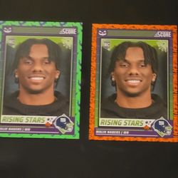 Malik Nabers Rookie Panini Score-A-Treat 2024 2 Football Trading Card Bundle (One Green One Orange) #37