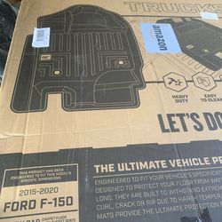 NEW IN BOX 2014-2025 F150 CREW CAB LAZER MOLDED PREMIUM NONSLIP CATERPILLAR MATS $60/TAPETES F150 MOLDEADOS NUEVOS