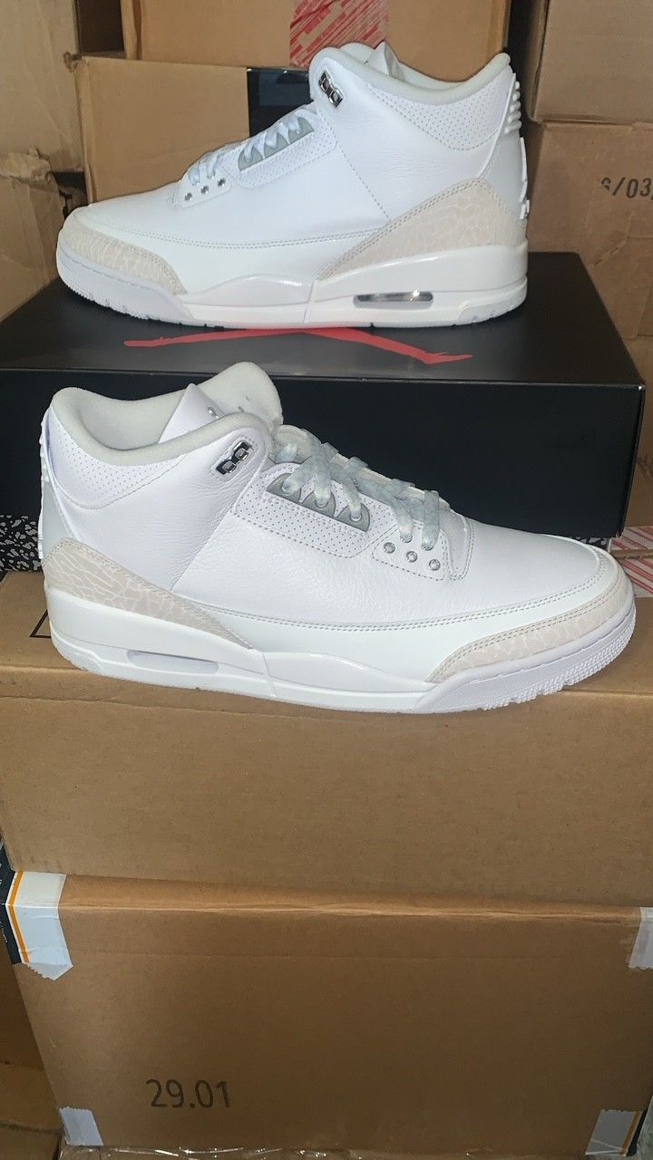 Brand New Men's Nike Air Jordan Retro 3 Pure Money Shoes Size 10.5