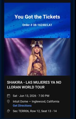 Shakira Concert Intuit Dome 6/13