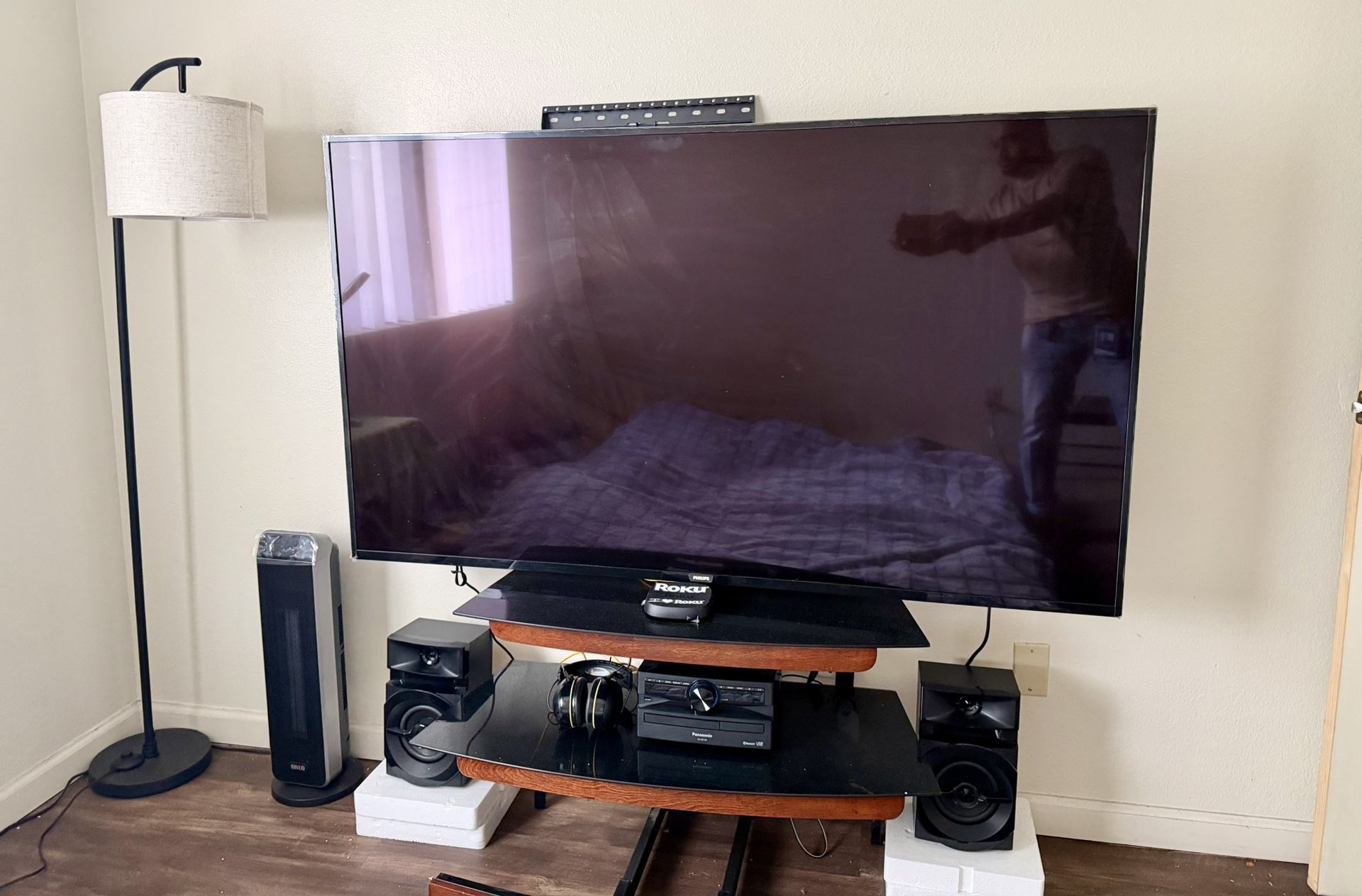 PHILIPS 65” 4K TV AND TOSHIBA MICROWAVE