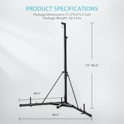 Height Adjustable Foldable Heavy Duty Boxing Punching Bag Stand Steel Sandbag for Home Fitness Stable