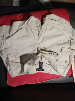 White Black Khaki Cargo Shorts