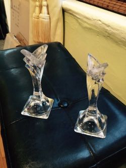 Mikasa glass candle holders