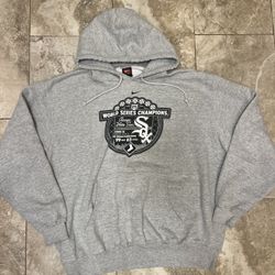 Y2K White Sox Nike Hoodie Mens  Gray Nike Team MLB 2005 World Series Champions  Size XL 