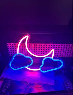 Moon and Clouds Neon LED Sign