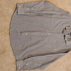 Men's Athletic Fitted Dress Shirt, (16, 16/ 1/2, 34/35), Dockers, Black&White
