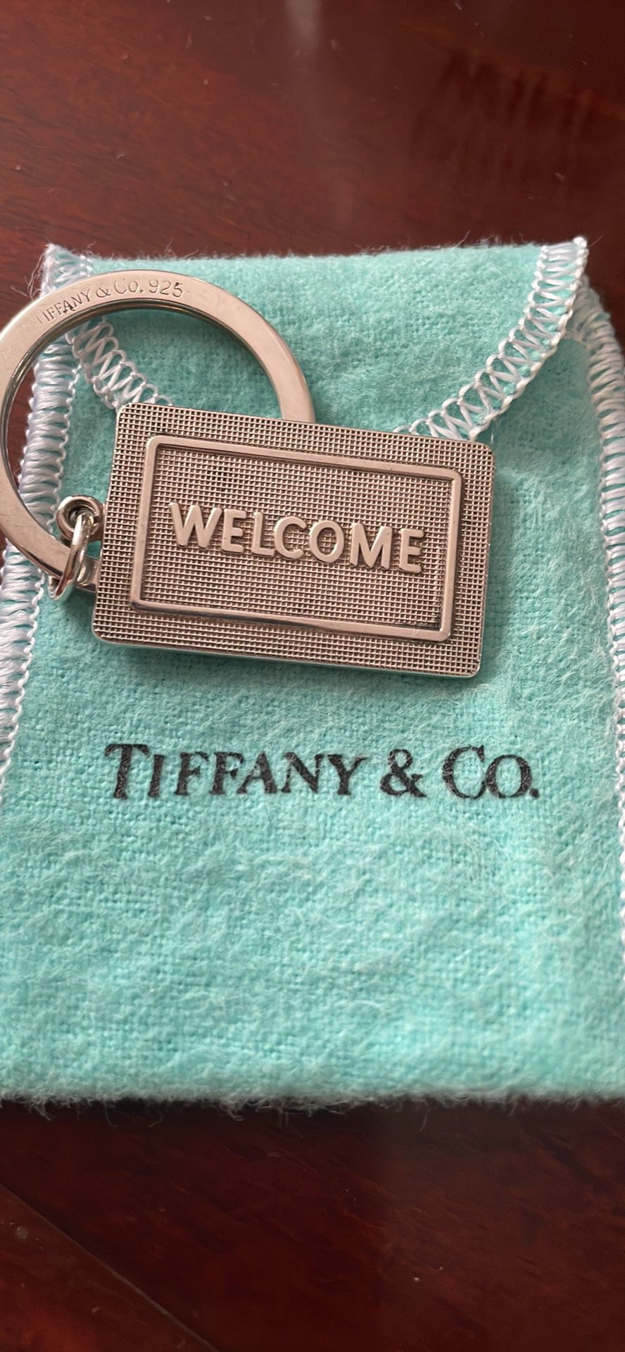 Tiffany & Co Sterling Silver Welcome Mat Key Ring