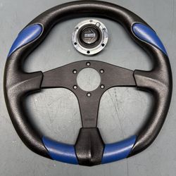 MOMO Quark Steering Wheel Blue/Black 350mm