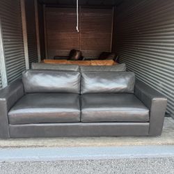 West Elm Leather Urban Couch 