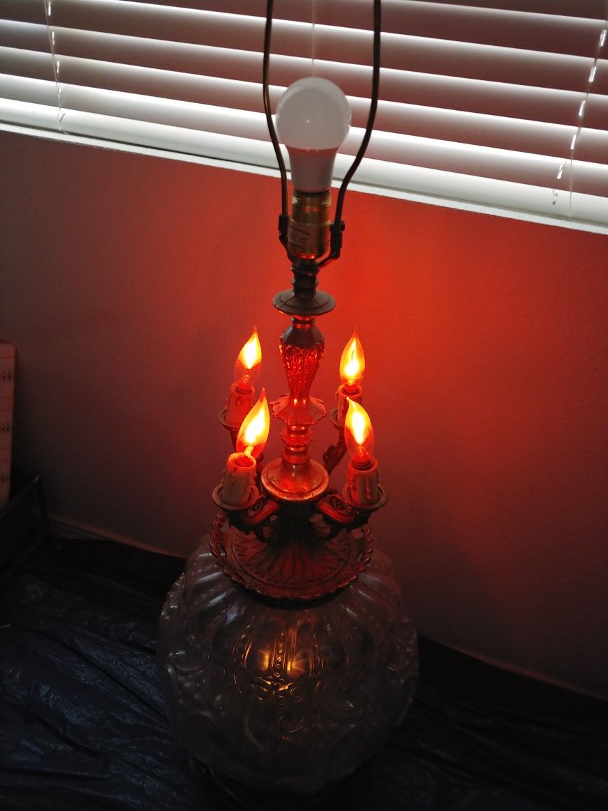 Large Vintage Glass Lamp