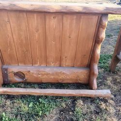 Rustic Wood Home Bar - Live Edge Top