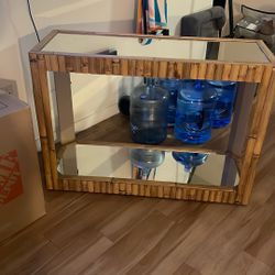 Bamboo mirrored Tv Console 