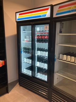 Two commercial front glass coolers … $7000 for both True GDM-41-HC-LD 47" Refrigerated Glass Door Merchandiser, 2 Sections