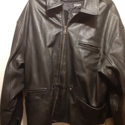 Wilson's Black Removable Zippered Lining Leather Jacket Size XL