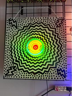 Vintage Real Neon Sign Painting Abstract Design Vegas vintage art 24x24 artwork