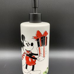 Disney Mickey Mouse Christmas Holiday Soap Pump Dispenser Ceramic Zrike Brands. 