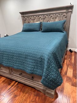 King size bed frame with drawers