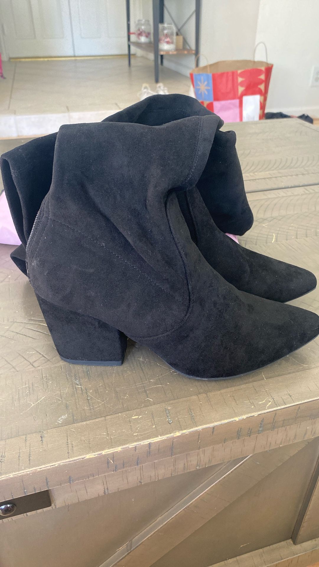 Chunky Heel Knee High Boots