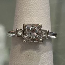 Princess Cut Diamond Engagement Ring 1.62 CT G SI3 Ideal EGL USA White Gold