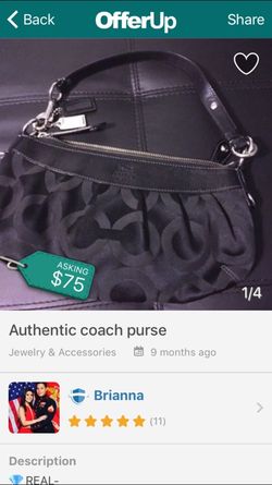 Authentic coach purse