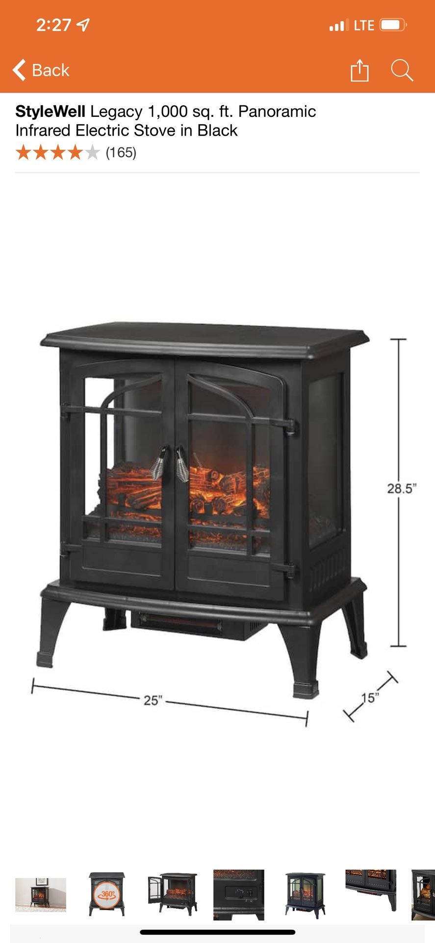 StyleWell Legacy 1,000 sq. ft. Panoramic Infrared Electric Stove in Black  for Sale in Pomona, CA - OfferUp