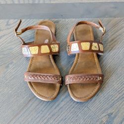 Women's Summer Sandals with Straps, Brown, 6.5