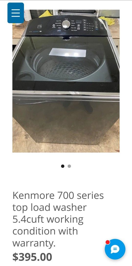 Kenmore 700 series top load washer 5.4cuft