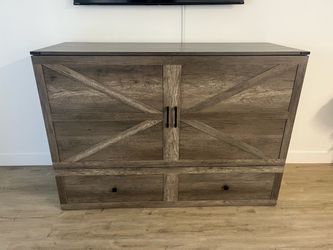 Cabinet Queen size Murphy bed with tripod memory foam  mattress