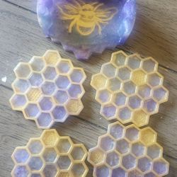 honeycomb resin coasters