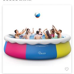 New evajoy 18’x48’ portable pool, filter, pump, pool cover, floor tarp and ladder included.pick up only. 