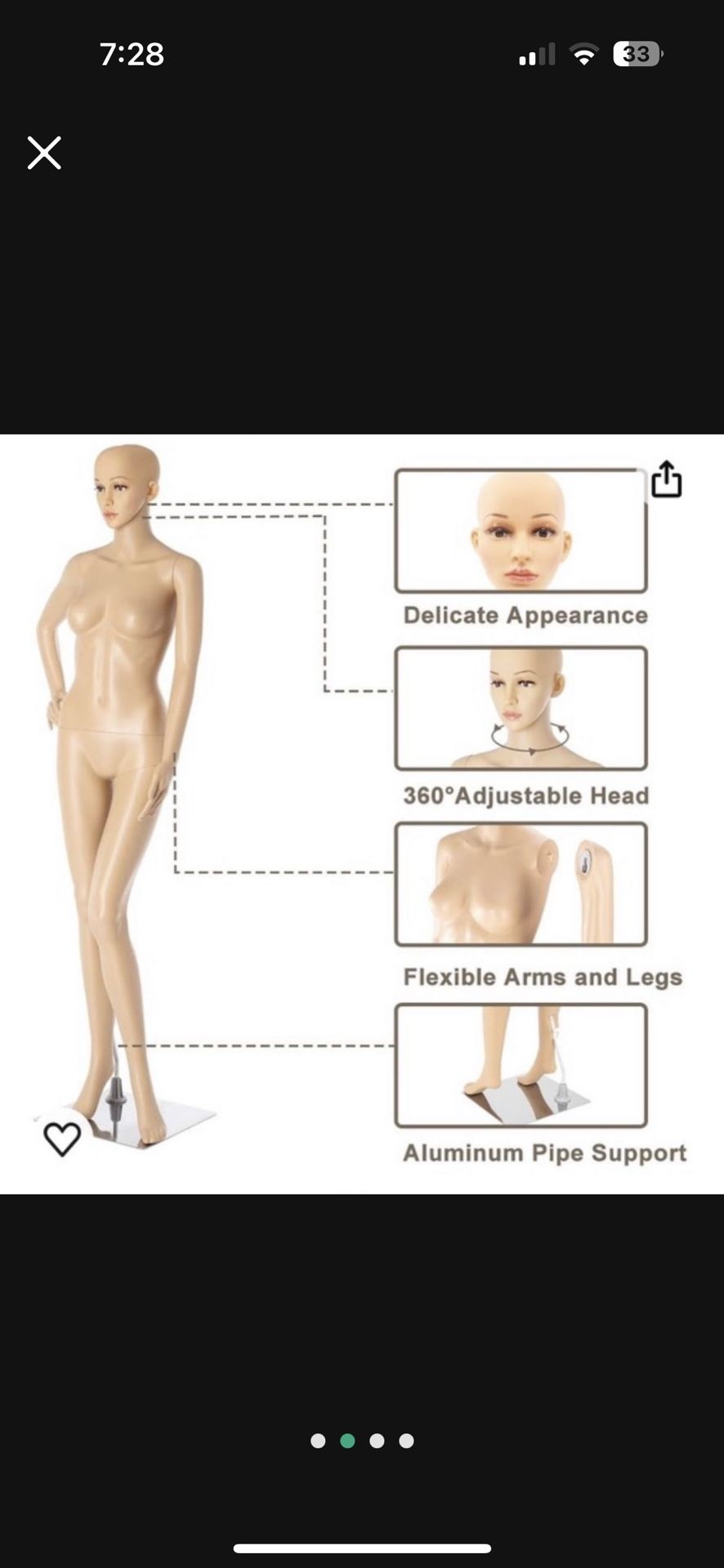 New!! Never Opened In Box Mannequin Doll Model Woman Women Clothing Female Clothes Retail Store Sewing Tailor Modeling