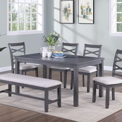 Table + 4 Chairs With Bench 